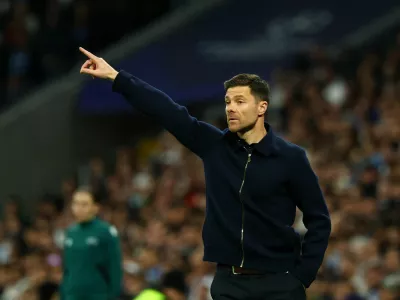 Soccer Football - UEFA Champions League - Real Madrid v Manchester City - Santiago Bernabeu, Madrid, Spain - December 10, 2025 Real Madrid coach Xabi Alonso REUTERS/Susana Vera