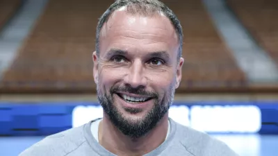 Uroš Zorman- 13.10.2025 - rokomet - novinarska konferenca Slovana iz Ljubljane pred torkovim začetkom nastopanja v skupinskem delu evropske lige - RK Slovan//FOTO: Jaka Gasar