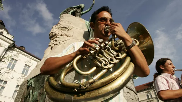 Trubači Kurtiš Brass Band/Prešernov trgFoto:Nada MihajlovičOPOMBA:ZA OBJAVO V ČASNIKU DIREKT