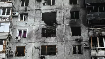 The apartment building hit by a Russian drone strike, amid Russia's attack on Ukraine, in Zaporizhzhia, Ukraine December 16, 2025. REUTERS/Stringer