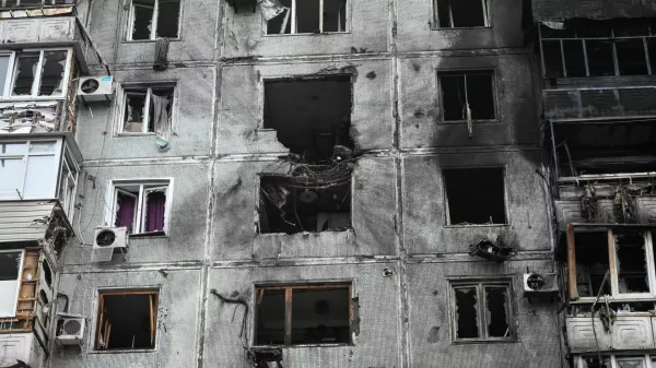 The apartment building hit by a Russian drone strike, amid Russia's attack on Ukraine, in Zaporizhzhia, Ukraine December 16, 2025. REUTERS/Stringer