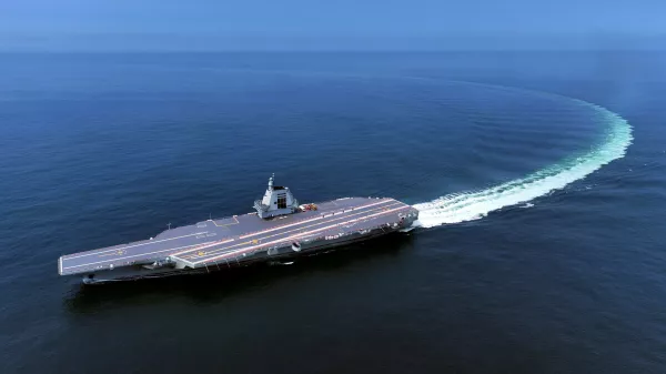 FILE - In this photo released by Xinhua News Agency, China's third conventionally powered aircraft carrier, the Fujian, conducts a maiden sea trial on May 7, 2024. (Ding Ziyu/Xinhua via AP, File)