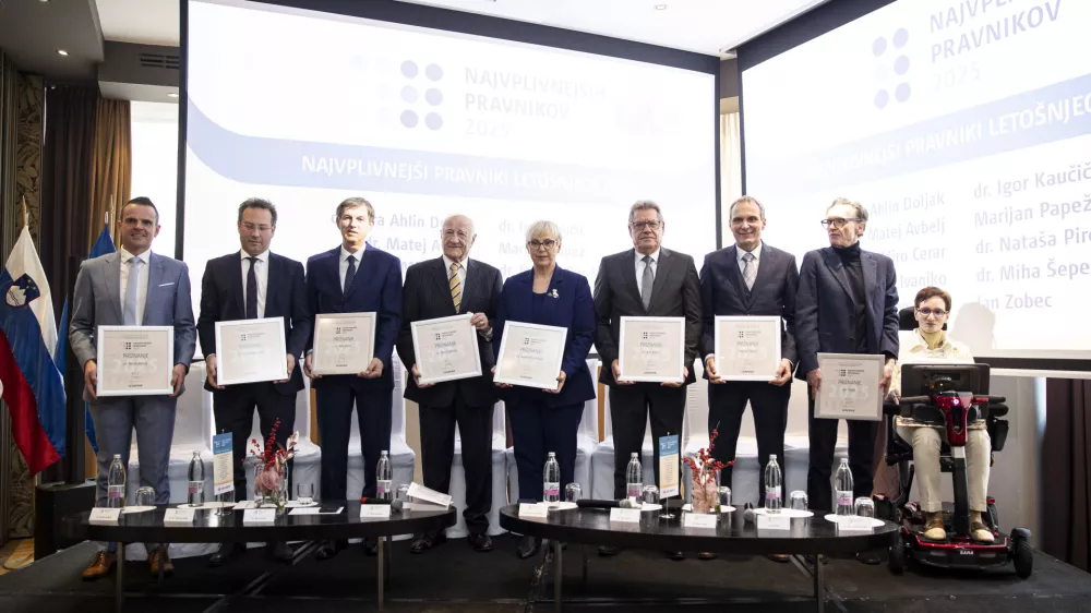 Slovesnost ob podelitvi priznanj desetim najvplivnejsim pravnikom, ki se jo je udelezila tudi predsednica republike Natasa Pirc Musar. Foto: STA