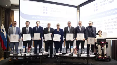 Slovesnost ob podelitvi priznanj desetim najvplivnejsim pravnikom, ki se jo je udelezila tudi predsednica republike Natasa Pirc Musar. Foto: STA