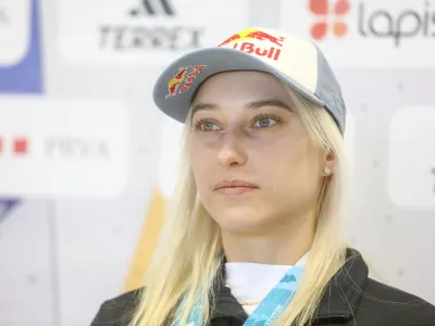 Janja Garnbret2.10.2025 - planinska zveza - &scaron;portno plezanje - tiskovna konferenca po svetovnem prvenstvuFoto: Luka Cjuha