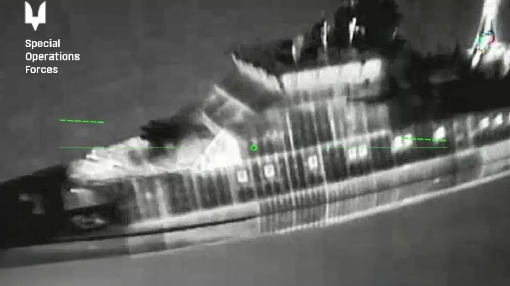 Ukrajinski napag v Kaspijskem morju. Vir: X, zajem zaslona