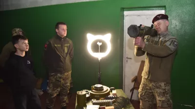 LVIV, UKRAINE - DECEMBER 20: Teenagers attend the 'Galician Lions 2.0' military training from the 80th Galician Brigade in Lviv, Ukraine, December 20, 2025. During the training, the children received training in parachute training, communications, engineering, and drones. Michael Sorrow / AnadoluNo Use USA No use UK No use Canada No use France No use Japan No use Italy No use Australia No use Spain No use Belgium No use Korea No use South Africa No use Hong Kong No use New Zealand No use Turkey