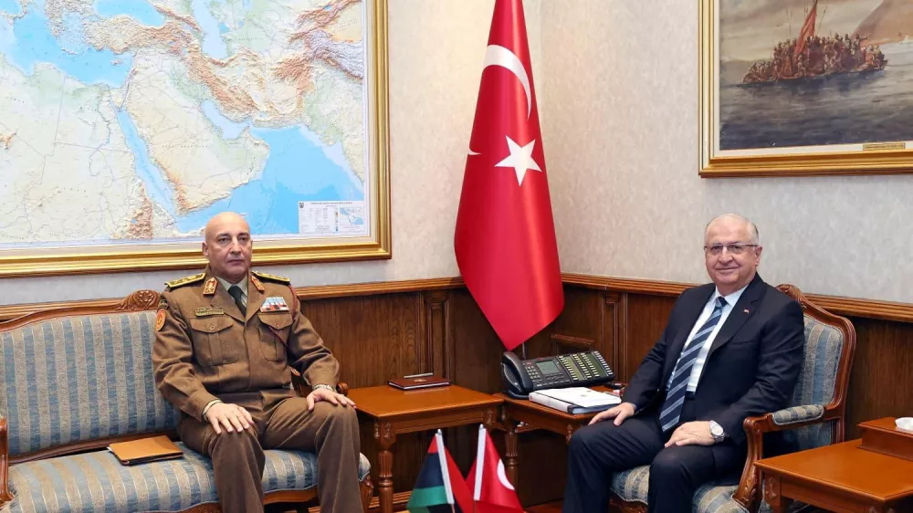 Turkish Defence Minister Yasar Guler meets with Libya's army chief of staff Mohammed Ali Ahmed Al-Haddad in Ankara, Turkey, December 23, 2025. Defence Ministry/Handout via REUTERS THIS IMAGE HAS BEEN SUPPLIED BY A THIRD PARTY. NO RESALES. NO ARCHIVES. BEST QUALITY AVAILABLE.