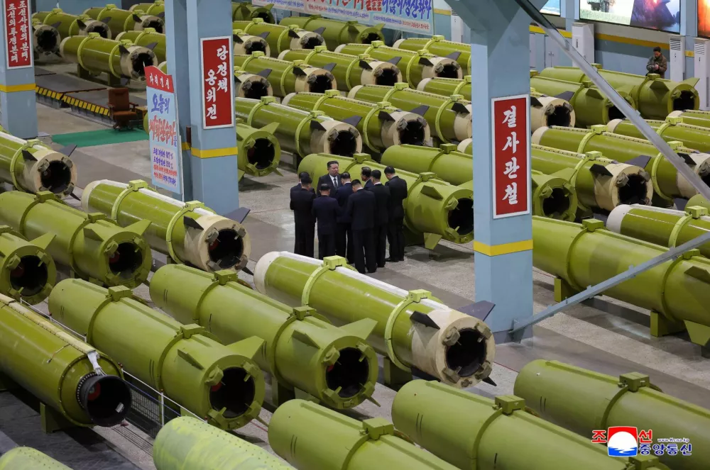 North Korean leader Kim Jong Un visits major munitions enterprises in the last quarter of 2025, in this picture released by North Korea's official Korean Central News Agency on December 26, 2025.  KCNA via REUTERS  ATTENTION EDITORS - THIS IMAGE WAS PROVIDED BY A THIRD PARTY. REUTERS IS UNABLE TO INDEPENDENTLY VERIFY THIS IMAGE. NO THIRD PARTY SALES. SOUTH KOREA OUT. NO COMMERCIAL OR EDITORIAL SALES IN SOUTH KOREA.
