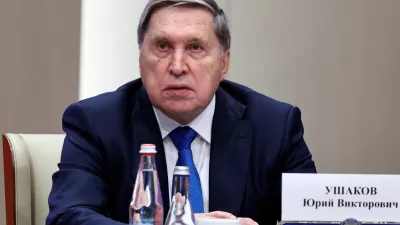 Russian Presidential foreign policy adviser Yuri Ushakov attends a Kyrgyzstan-Russia talk at the Administrative complex Yntymak-Manas Ordo, in Bishkek, Kyrgyzstan, on Wednesday, Nov. 26, 2025. (Alexander Kazakov, Sputnik, Kremlin Pool Photo via AP)