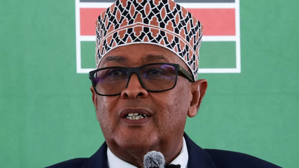 FILE PHOTO: Somaliland President Abdirahman Mohamed Abdullahi speaks during the unveiling of the Somaliland Mission premises in Nairobi, Kenya May 29, 2025. REUTERS/Monicah Mwangi/File Photo
