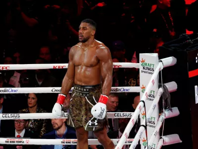 FILE PHOTO: Boxing - Jake Paul v Anthony Joshua - Kaseya Center, Miami, Florida, U.S. - December 19, 2025 Anthony Joshua during his fight against Jake Paul REUTERS/Marco Bello/File Photo