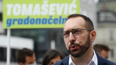 12.05.2021., Zagreb - Zagreb je nas! i Mozemo! odrzali su konferenciju za medije, na kojoj su predstavili program za osobe s invaliditetom. Tomislav Tomasevic, kandidat za gradonacelnika grada Zagreba Hrvoje Belamaric. Photo: Marko Lukunic/PIXSELL