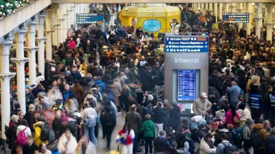 Travellers wait for Eurostar services at St Pancras International station in London, Tuesday, Dec. 30, 2025. (AP Photo/Alberto Pezzali)