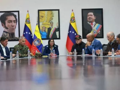 A photograph posted by Delcy Rodriguez, the acting President of Venezuela, on her Instagram account shows her attending a meeting, after the U.S. launched an attack on Venezuela, capturing its President Nicolas Maduro and his wife Cilia Flores, in a social media post released on January 4, 2026. Delcy Rodriguez via Instagram/Handout via REUTERS  THIS IMAGE HAS BEEN SUPPLIED BY A THIRD PARTY. NO RESALES. NO ARCHIVES. MANDATORY CREDIT. BEST QUALITY AVAILABLE.