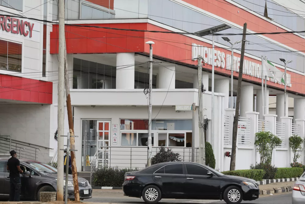 An exterior view of the Duchess International Hospital in Ikeja, Lagos, Nigeria, Tuesday, Dec. 30, 2025. (AP Photo/Mansur Ibrahim)