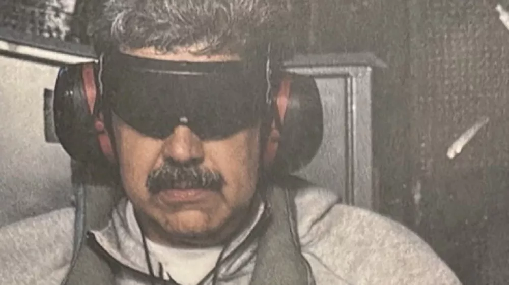 A photograph which U.S. President Donald Trump posted on his Truth Social account shows what he describes as Venezuelan President "Nicolas Maduro on board the USS Iwo Jima" amphibious assault ship, currently in the Caribbean Sea January 3, 2026. @realDonaldTrump/Handout via REUTERS THIS IMAGE HAS BEEN SUPPLIED BY A THIRD PARTY   TPX IMAGES OF THE DAY