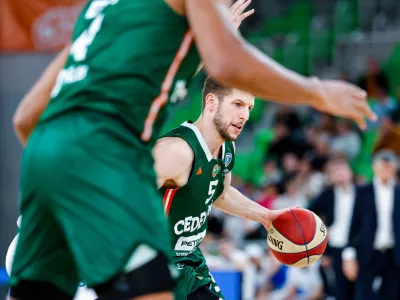 Aleksej Nikolić in action during AdmiralBet ABA League 2025/2026 basketball match between Cedevita Olimpija (SLO) and Spartak Office Shoes (SRB) in SRC Stozice, Ljubljana, Slovenia on January 3, 2026