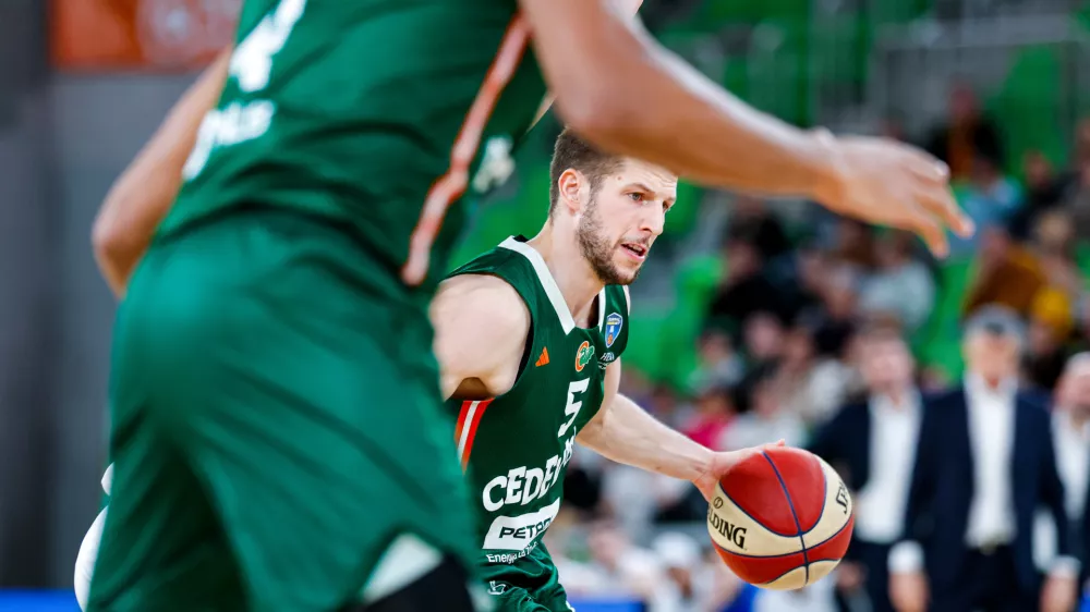 Aleksej Nikolić in action during AdmiralBet ABA League 2025/2026 basketball match between Cedevita Olimpija (SLO) and Spartak Office Shoes (SRB) in SRC Stozice, Ljubljana, Slovenia on January 3, 2026