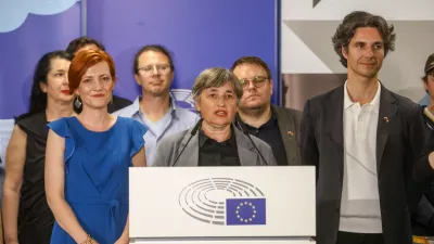 Levica - Asta Vrečko, Nata&scaron;a Sukič, Luka Mesec9.6.2024 - Evropske volitve 2024 - Volitve poslancev v Evropski parlamentFOTO: Luka Cjuha