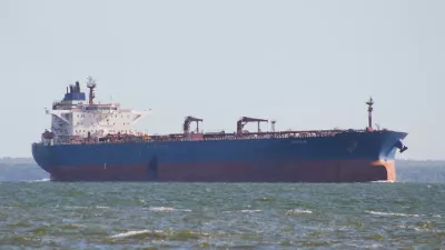 The oil tanker named Xanthos Eos steam on Lake Maracaibo, Venezuela, Wednesday, Jan. 7, 2026. (AP Photo/Edgar Frias)A