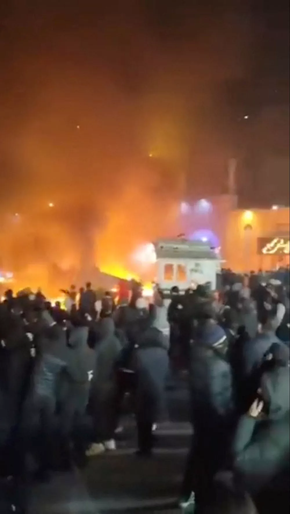Protesters gather amid evolving anti-government unrest in Tehran, Iran, in this screen grab obtained from a social media video released on January 9, 2026. Social Media/via REUTERS THIS IMAGE HAS BEEN SUPPLIED BY A THIRD PARTY. NO RESALES. NO ARCHIVES. VERIFICATION: - Buildings, business signage and traffic light matched file and satellite imagery - Date not verified - Witnesses told Reuters protesters gathered in the streets on Thursday (January 8)