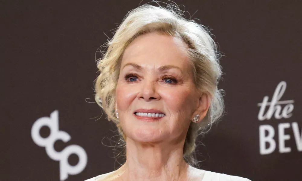 Jean Smart poses with the Best Performance by a Female Actor in a Television Series during the 83rd Annual Golden Globes in Beverly Hills, California, U.S., January 11, 2026. REUTERS/Mario Anzuoni