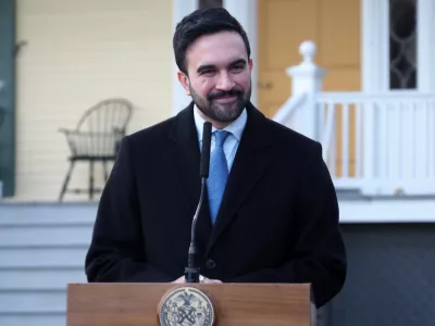 Zohran Mamdani speaks at a press conference during the moving day at Gracie Mansion. Mayor Mamdani and his wife, Rama Duwaji, moved from their one-bedroom apartment in Queens to Gracie Mansion on the Upper East Side of Manhattan. Gracie Mansion has housed most of New York City's mayors for decades. Photo: Debra L Rothenberg/SOPA Images via ZUMA Press Wire/dpa