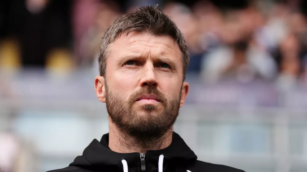 FILED - 03 May 2025, United Kingdom, Coventry: Then Middlesbrough manager Michael Carrick reacts during the Sky Bet Championship soccer match between Coventry and Middlesbrough at the Coventry Building Society Arena. Manchester United have appointed Michael Carrick as head coach until the end of the season. Photo: Bradley Collyer/PA Wire/dpa