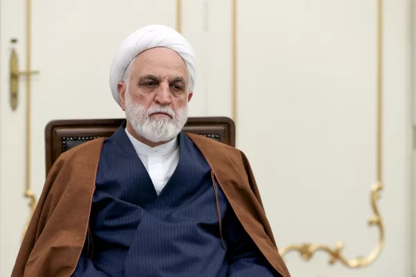 FILED - 18 January 2025, Iran, Tehran: Iranian Chief Justice Gholam Hossein Mohseni Ejei meets with Iranian President Masoud Pezeshkian (not pictured) and Iranian Speaker of the Parliament Mohammad Bagher Ghalibaf (not pictured), during a meeting of the heads of the three branches of government in Tehran. Photo: -/Iranian Presidency/dpa - ATTENTION: editorial use only and only if the credit mentioned above is referenced in full