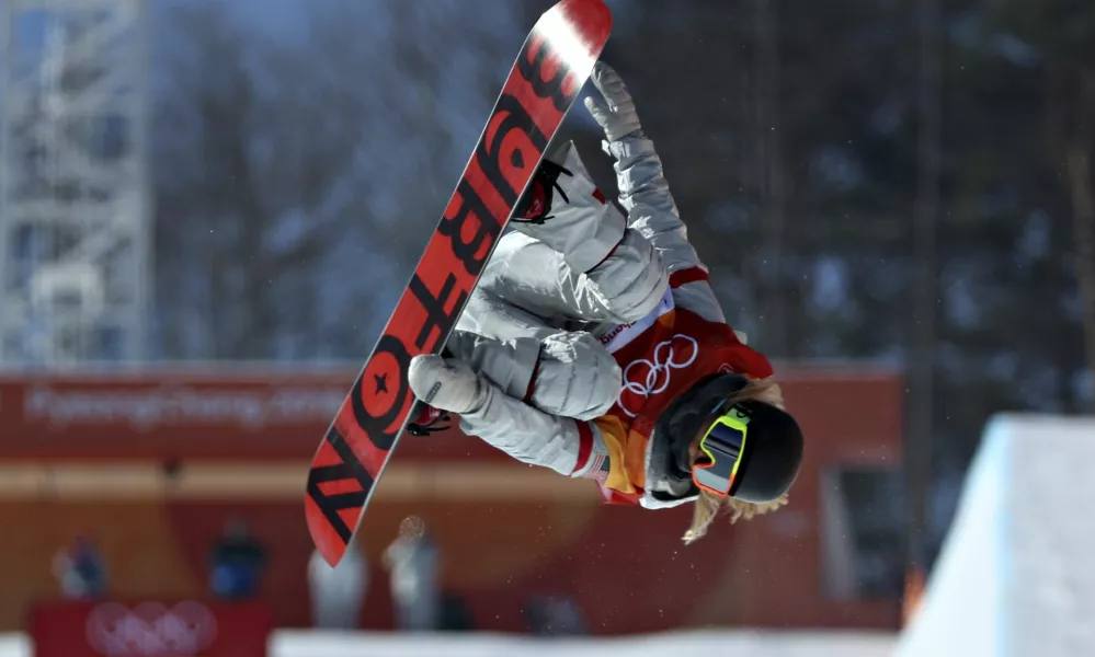 Snowboarding - Pyeongchang 2018 Winter Olympics - Women's Halfpipe Finals - Phoenix Snow Park - Pyeongchang, South Korea - February 13, 2018 - Chloe Kim of the U.S. competes. REUTERS/Mike Blake