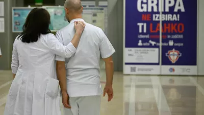 Gripa - 09.01.2024 &ndash; opozorilna stavka zdravnikov in zobozdravnikov - zdravniki in zobozdravniki zaradi neuresničenih zavez vlade iz že sklenjenih sporazumov opozorilno stavkali. protest //FOTO: Nik Erik Neubauer 