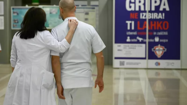 Gripa - 09.01.2024 &ndash; opozorilna stavka zdravnikov in zobozdravnikov - zdravniki in zobozdravniki zaradi neuresničenih zavez vlade iz že sklenjenih sporazumov opozorilno stavkali. protest //FOTO: Nik Erik Neubauer 