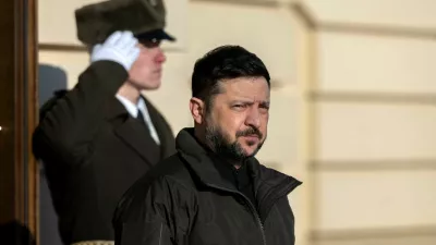 Ukrainian President Volodymyr Zelenskiy looks on as he meets his Czech counterpart Petr Pavel, amid Russia's attack on Ukraine, in Kyiv, Ukraine January 16, 2026. REUTERS/Thomas Peter