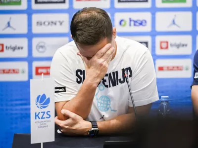Aleksander Sekulić25.08.2025 - Novinarska konferenca mo&scaron;ke reprezentance Slovenije pred odhodom v Katovice na evropsko prvenstvo - KZS Foto: Nik Erik Neubauer 