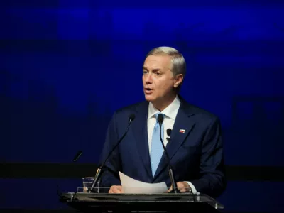 Chile's President-elect Jose Antonio Kast speaks as he presents the members of his cabinet, in Santiago, Chile January 20, 2026. REUTERS/Diego Reyes