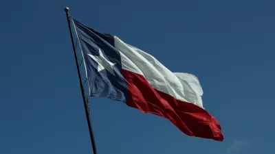 Texan flag is seen in Texas, United States on October 21, 2025. (Photo by Jakub Porzycki/NurPhoto)NO USE FRANCE