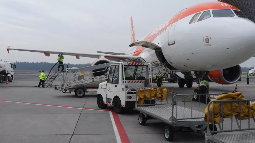 - letalo flote EasyJet - britanski nizkocenovni letalski prevoznik- 16.10.2018 &ndash; Letali&scaron;če Jožeta Pučnika Brnik &ndash; Aerodrom Ljubljana - Fraport Slovenija - //FOTO: Jaka Gasar
