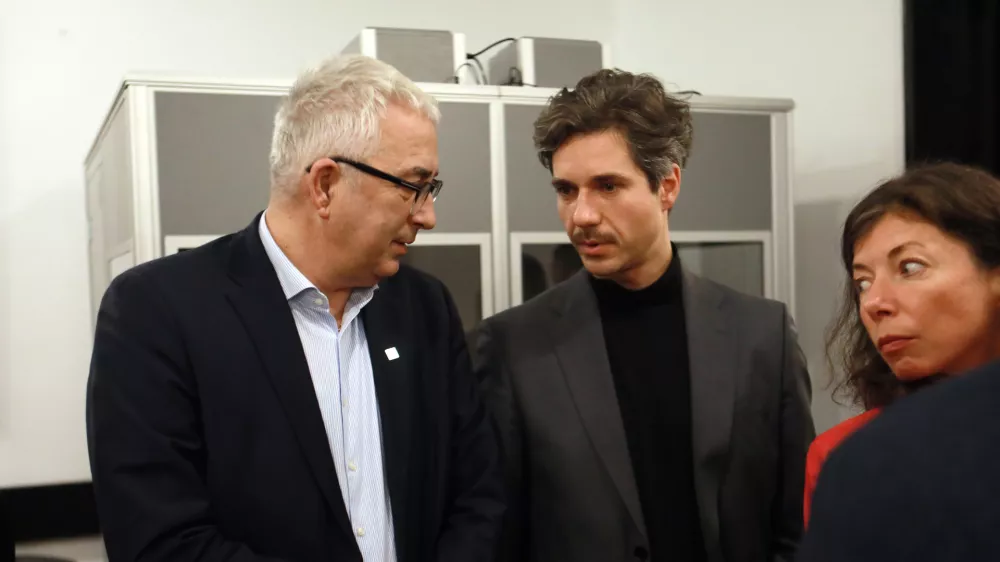 16.01.2026 -izjava za medije po koncu posveta socialnih partnerjev glede dviga minimalne plačeMitja Goren&scaron;ček, Luka MesecFoto: Tomaž Skale