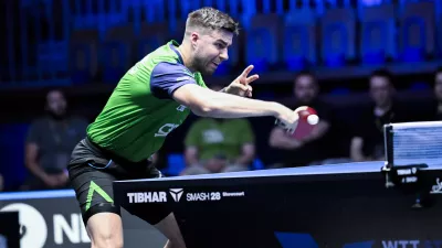 22.06.2025 - polfinale: Darko Jorgić VS Felix Lebrun, domači namiznoteniški turnir WTT Star Contender v Ljubljani FOTO: Nik Erik Neubauer