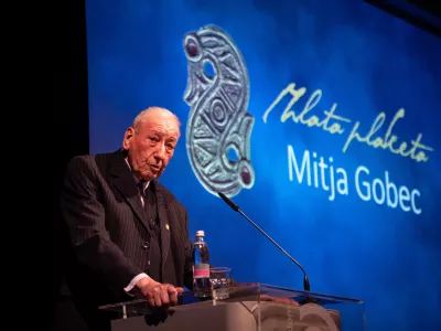 slovesna podelitev najvi&scaron;jih odličij Javnega sklada RS za kulturne dejavnosti, Mitja Gobec, zlata plaketa / Foto: Matej Maček