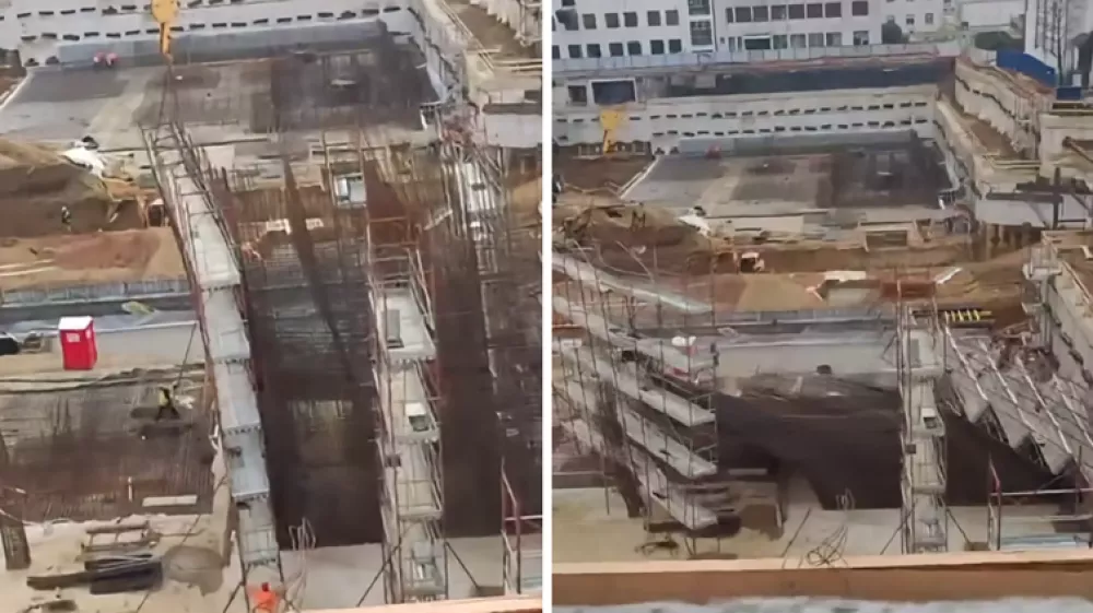 Klinika Rebo, Zagreb, gradbi&scaron;če. Vir: Zajem zaslona