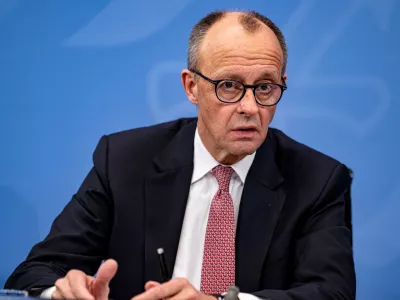 28 January 2026, Berlin: German Chancellor Friedrich Merz speaks during a press conference on the coalition committee at the Chancellery. Photo: Fabian Sommer/dpa