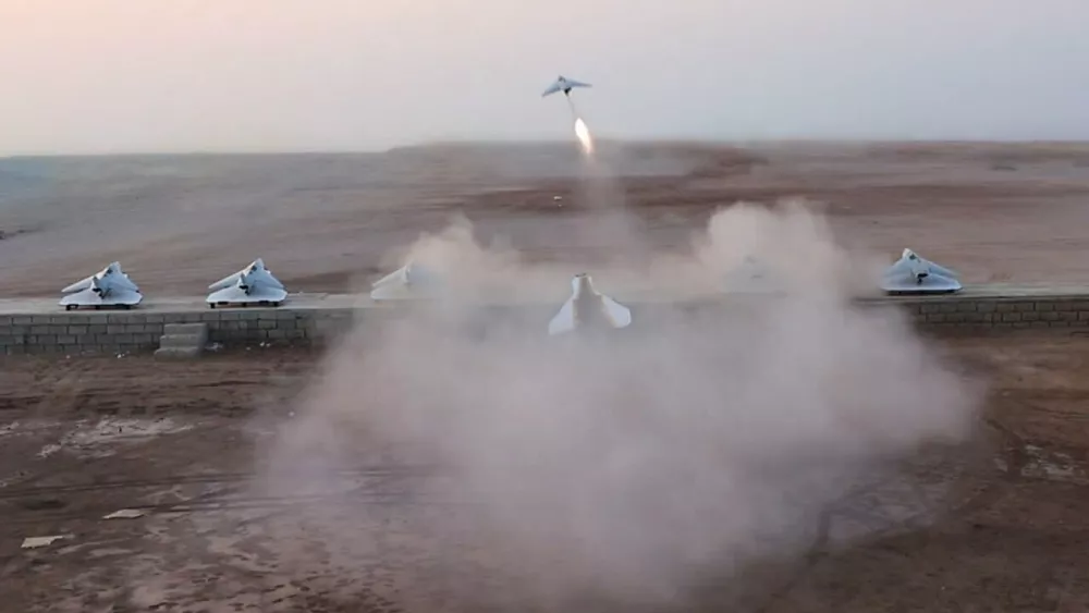 December 5, 2025, Strait Of Hormuz, Persian Gulf, Iran: An Islamic Revolutionary Guard Corps (IRGC) missile launches during a military drill off Iran&acirc;&euro;&trade;s southern coast. The IRGC Navy has launched a two-day exercise spanning the Persian Gulf, the Strait of Hormuz, and the Sea of Oman, showcasing its operational capabilities, including newly deployed domestically produced air-defense systems as well as missile and drone units. (Credit Image: &copy; Sepahnews via ZUMA Press Wire)