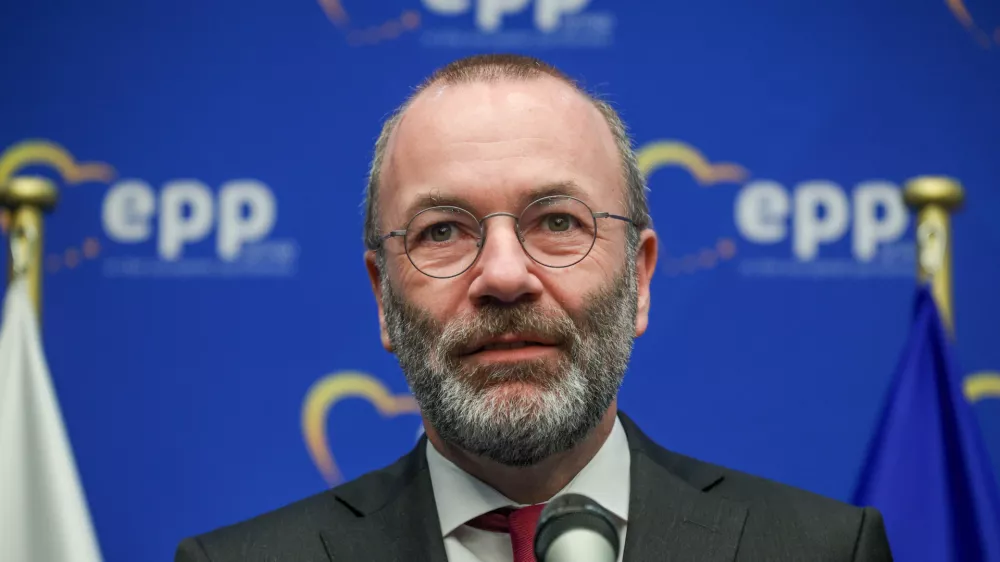 Ljubljana, Hotel InterContinental.Novinarska konferenca v okviru srecanja vodstva politicne skupine Evropske ljudske stranke (EPP) v Ljubljani.Predsednik EPP Manfred Weber.