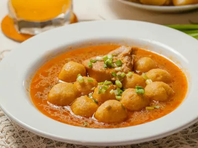 Vori Vori, traditional Paraguayan soup, made with chicken meat, various vegetables and balls made with corn and Paraguayan cheese / Foto: Maggi Paraguay