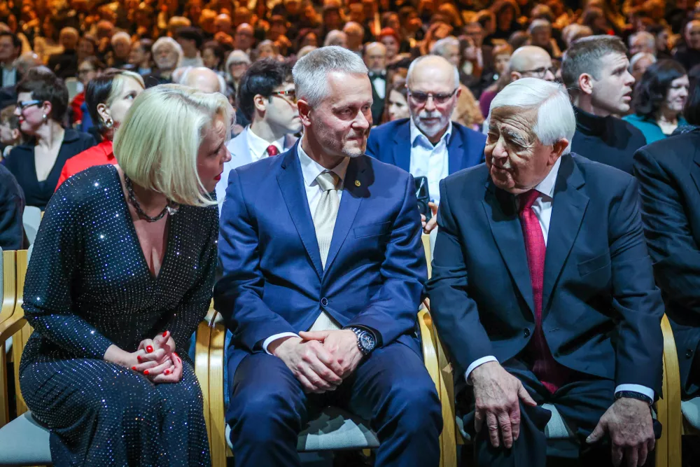 Ljubljana, Cankarjev dom.Osrednja drzavna proslava na predvecer slovenskega kulturnega praznika.