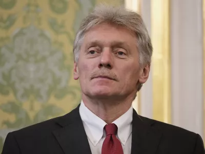 FILE - Kremlin spokesman Dmitry Peskov waits at the Grand Kremlin Palace at the Kremlin in Moscow, Russia, June 23, 2025. (AP Photo/Pavel Bednyakov, Pool, file)