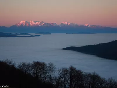 Alpe in Ljubljana v megli. Foto Miha Krofel / Foto: Miha Krofel