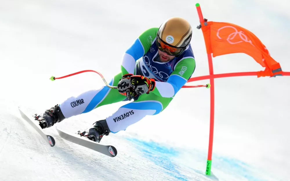 Milano Cortina 2026 Olympics - Alpine Skiing - Men's Downhill - Stelvio Ski Centre, Bormio, Italy - February 07, 2026. Martin Cater of Slovenia in action during the men's downhill REUTERS/Denis Balibouse